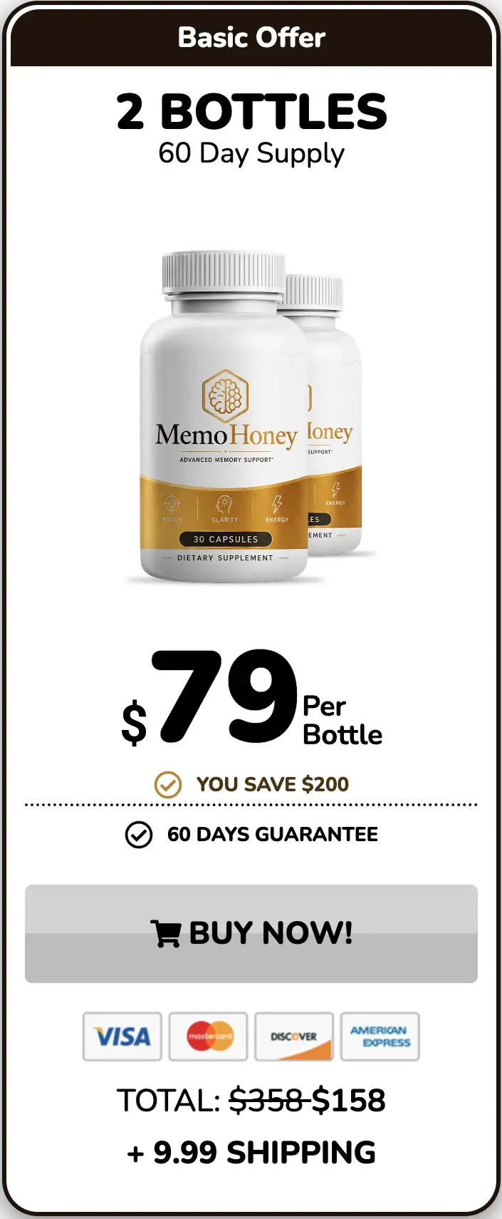 Memo Honey one bottle