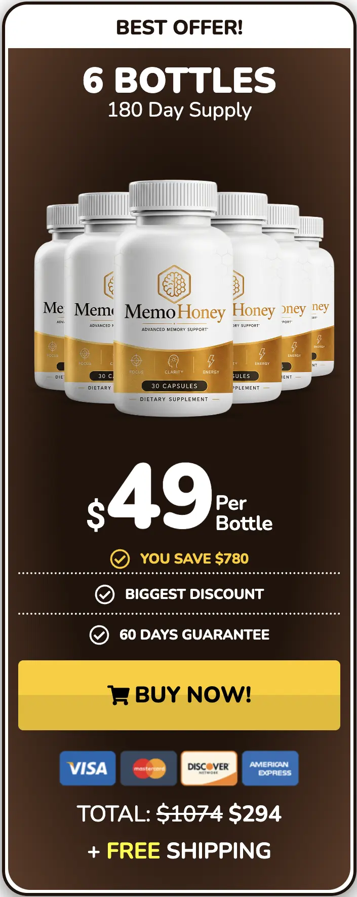 Memo Honey 6 bottles